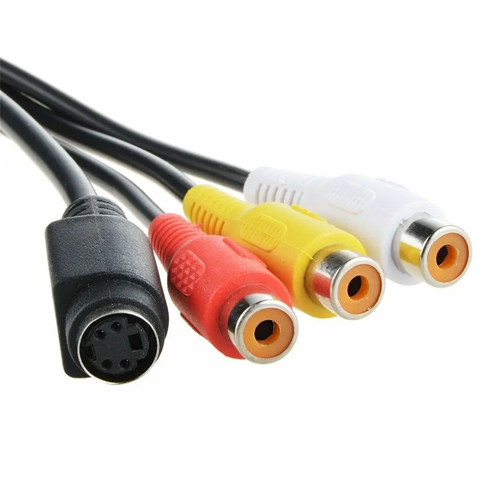 Высококачественный Черный Белый ПК VGA SVGA в S Video 3 RCA композитный HD AV ТВ выход