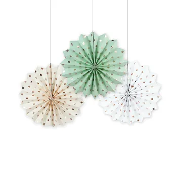 

1 Pc Hanging Polka Dot Paper Fan Wedding Birthday Party Decoration Rosette Pinwheel Bridal Shower Wedding Backdrop Decor