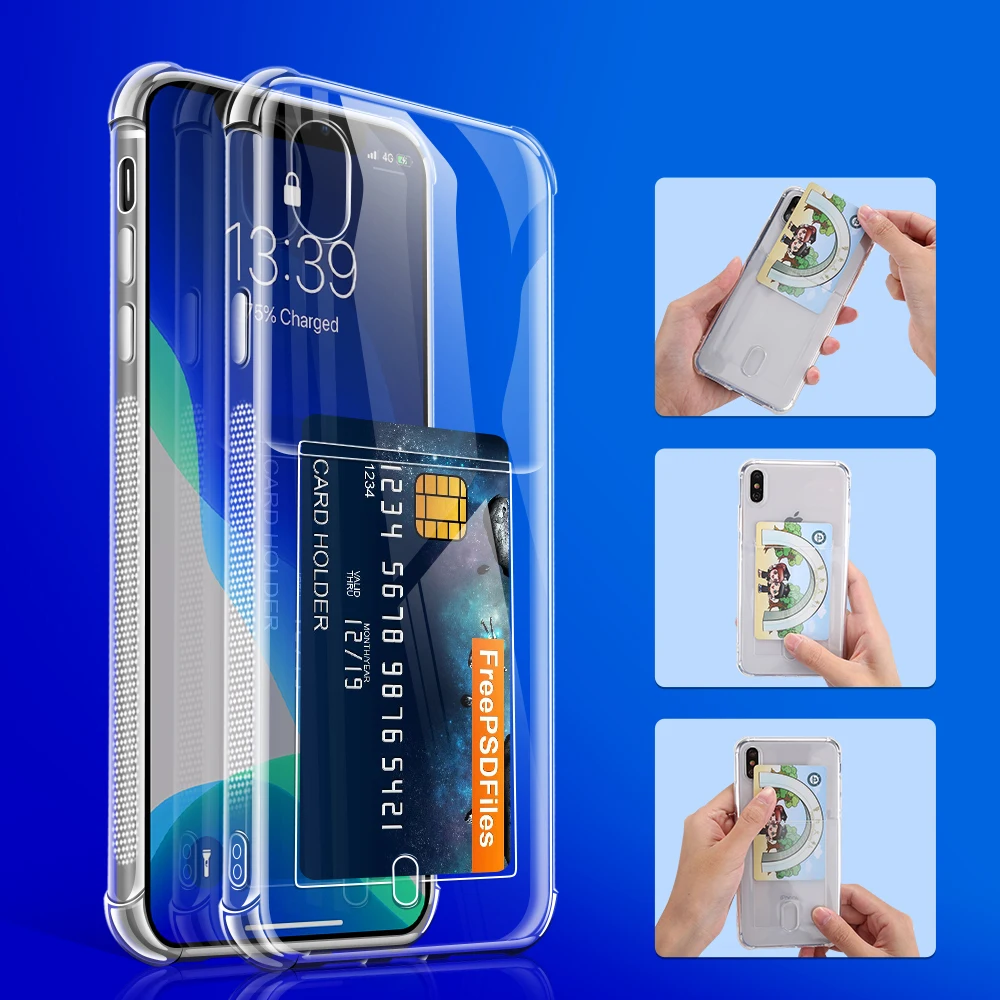 KISSCASE прозрачный мягкий ТПУ слот для карт Телефон чехол iPhone 7 6 S X XS MAX XR 5 5S SE