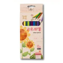 Мультяшный 12 цветов деревянный карандаш портативный школьный детский рисунок живопись ручка DIY карандаш для граффити Прекрасный подарок для детей