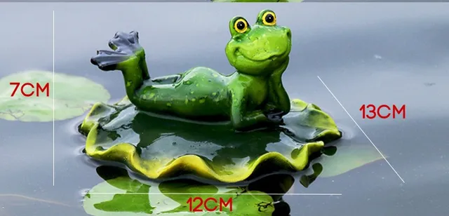 thumbnail image 2 of Umbrella Frog Statue With Lotus Leaf | 11 Inch Green Resin Garden Decor For Pond & Outdoor 2 of 9