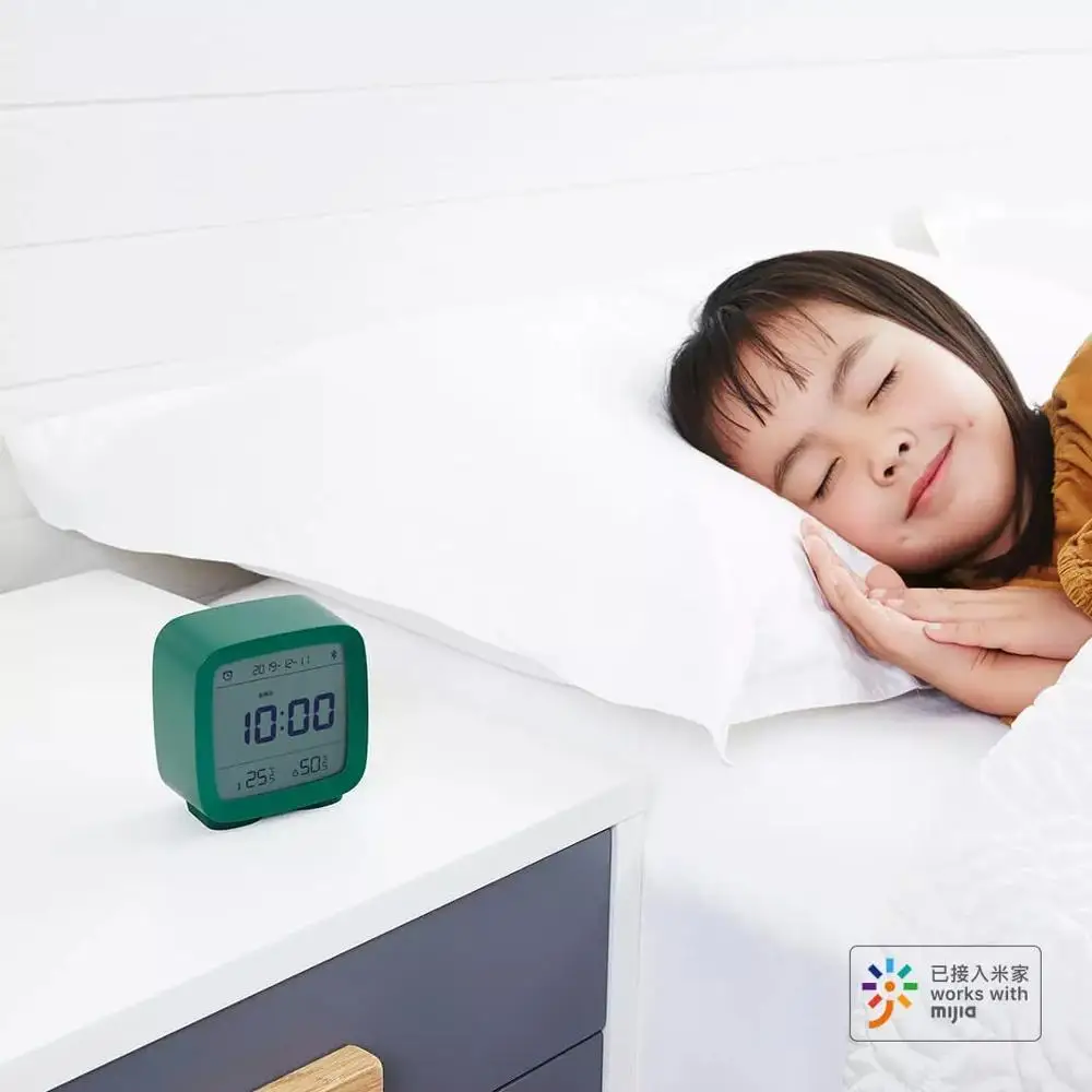 Qingping Cleargrass Bluetooth Alarm Clock smart Control Temperature Humidity Display LCD Screen Adjustable Nightlight Temperature Humidity Meter Smart Night Lamp