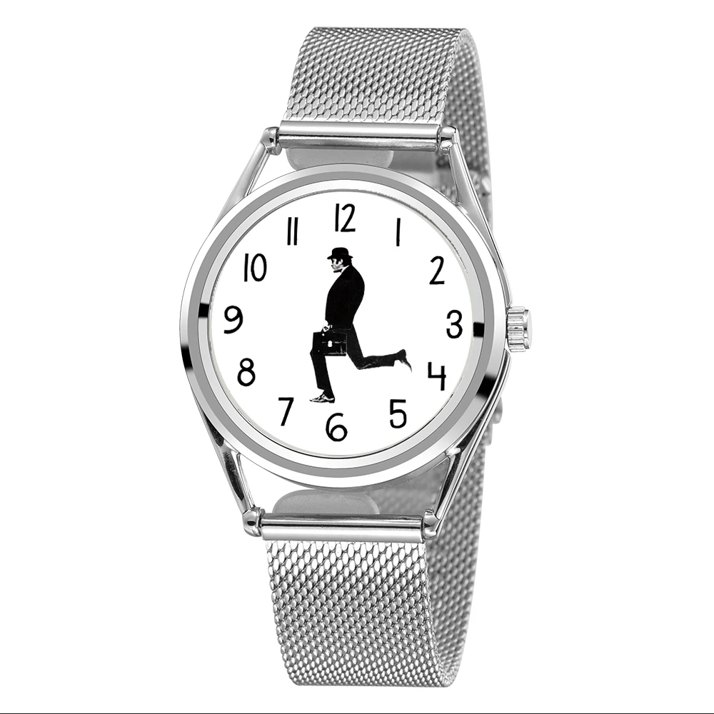 FEB 30TH Walking Men Design Creative Designed Men Unisex Watch 3ATM  Water resistant Stainless Steel Band 6