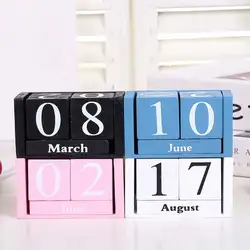 Большой винтажный деревянный вечный календарь вечный блок месяц и день дисплей стол аксессуар реквизит для фотосъемки домашний офис