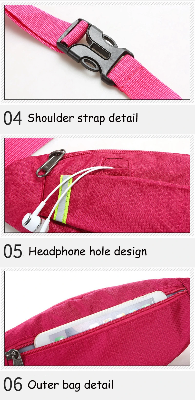 Men Women Running Waist Bag Sport Pack Cycling Bag Belt Fanny Waist Pouch Outdoor Travel Racing Hiking Gym Fitness Money Purse (14)