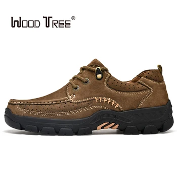 

WOODTREE spring and autumn outdoor men's sports shoes hiking shoes travel shoes men's cotton shoes solid rubber cross-country hi