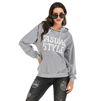 

New Drawstring Solid Color Kangaroo Pockets Bat Sleeve Fresh Simple Hoodie WOMEN'S Dress 2020 New