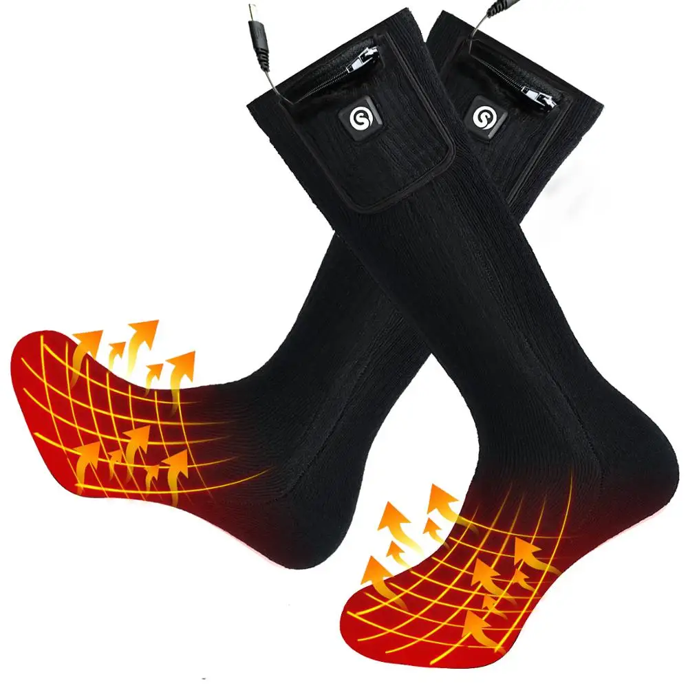 Savior Thermal Heated Socks for Women Men Foot Warmers Electric Rechargable Battery Heating Socks