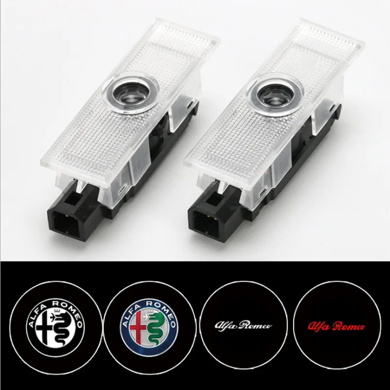 Para Alfa Romeo 159 LED COCHE Luz de bienvenida para puerta de proyector de logotipo para Alfa Romeo Giulietta Alfa Romeo Mito Alfa Romeo 147 Alfa Romeo Spider 156 Giulietta Giulia Mito Stelvio Brera Spider 05