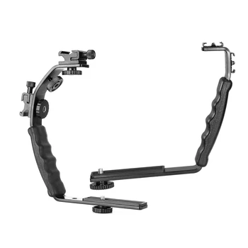

2 Pcs Camera L Bracket Mount Video Grip L-Bracket Dual Flash Cold Shoe Mount 1/4 Inch Tripod Scre