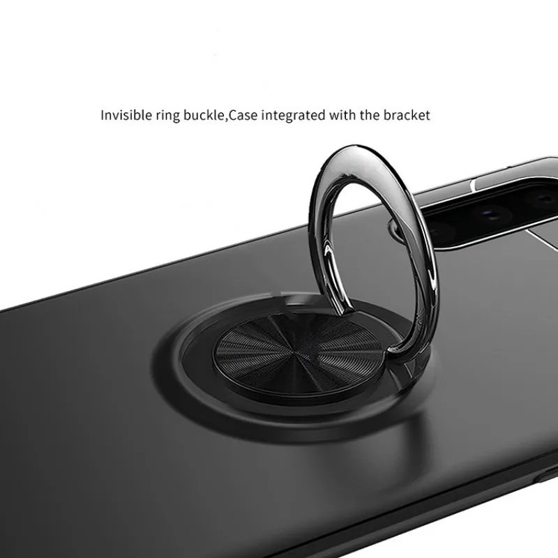 Магнитный чехол для телефона samsung Galaxy S8, S9, S10E, Note10, A20, A40, J6, Plus, мягкий ТПУ противоударный чехол на заднюю панель с кольцевым кронштейном
