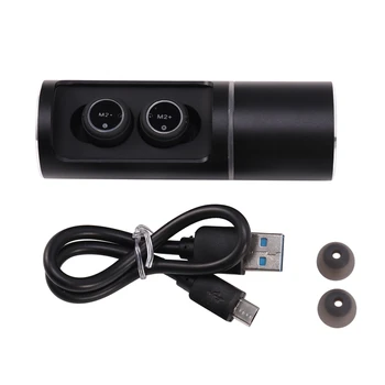 

M2+ Wireless Bluetooth 5.0 Headset TWS Binaural Stereo Sport Waterproof Earphone Mini Stealth Microphone Earplug for Smartphone