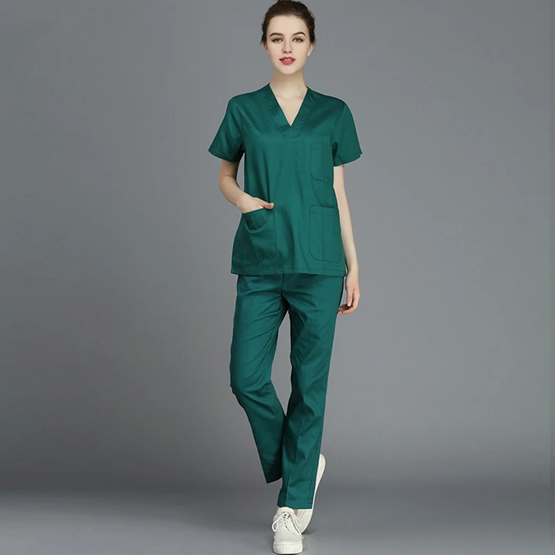 VIAOL dental clinic pet doctor beauty salon overalls 100%cotton medical clothes scrub suits doctor nurse shorts sleeve uniforms
