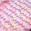 Wholesale 50/100PCS Mix Cartoon Horse Unicorn Finger Girls Kids baby Rings Children Costume Birthday Party Supplies toy Gifts 1