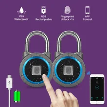 Золотая Безопасность Портативный умный водонепроницаемый замок без ключа приложение управление Android IOS Телефон Bluetooth отпечаток пальца разблокировка дверной замок