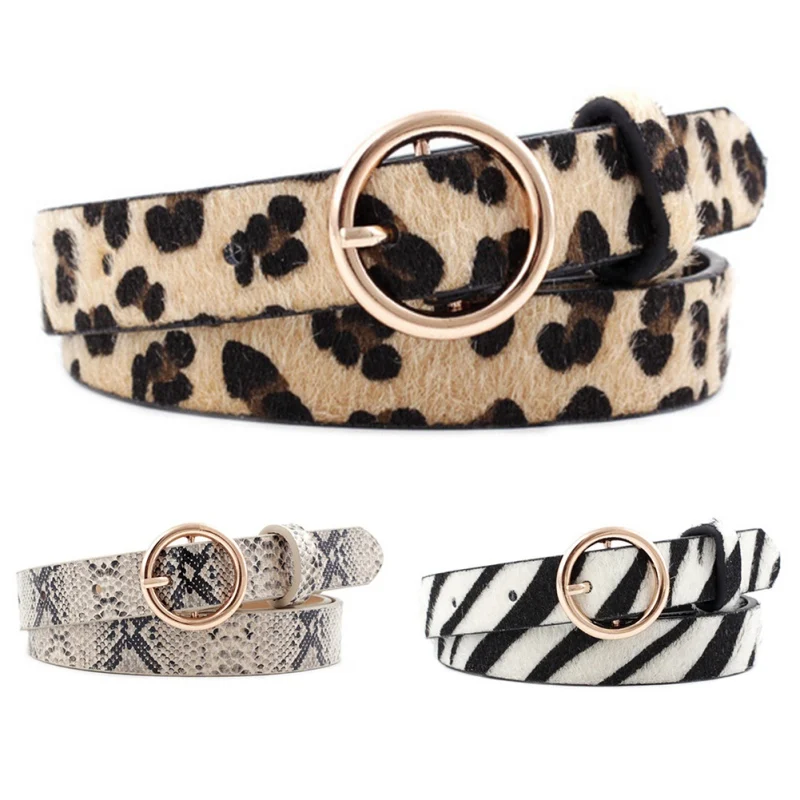 

Belt Fashion Animal Pattern Round Pin Buckle Belt Jeans Belt PU Belt For Women Leopard Snake Pattern Zebra Pattern Tights Belt: