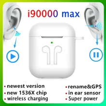 I90000 Max наушники-вкладыши Tws с 1:1 GPS переименовать 2nd наушники-вкладыши Tws с Беспроводной гарнитуры Bluetooth наушники-вкладыши Tws с I90000 Pro Android PK I9000 н...