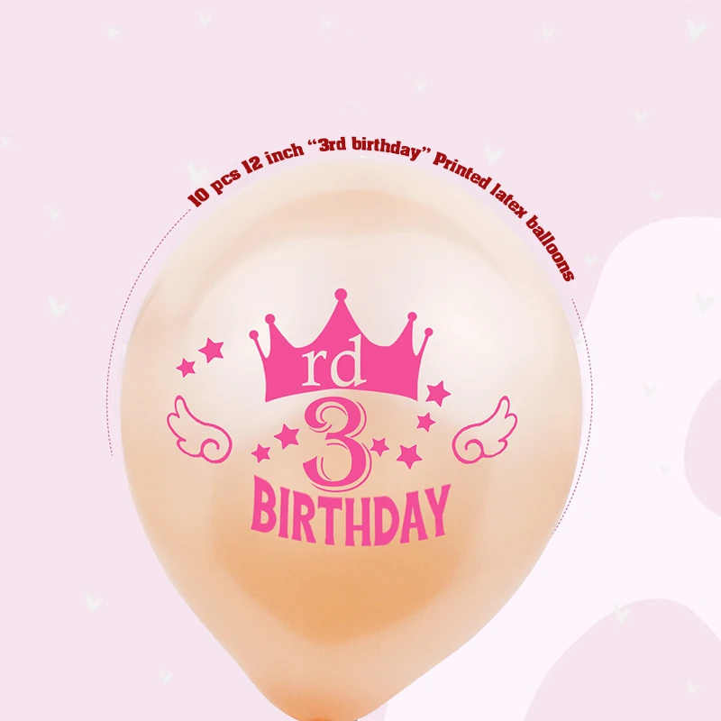 ZLJQ 3-й день рождения шары 3 года мальчик девочка количество шары День рождения украшение третий день Рождения Вечеринка Детский Душ Поставки