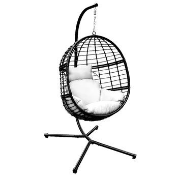 

ABBLE Outdoor Wicker Hanging Basket Swing Chair with Stand