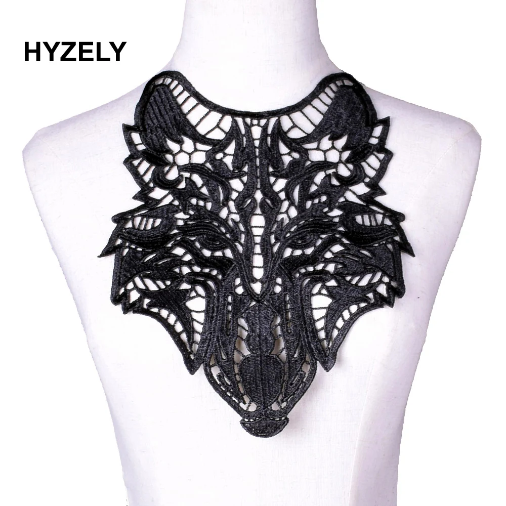 Black Embroidery Venise Lace Neckline Collar Embellishment Sewing Applique Trims Dress Supplies Scrapbooking lace fabric lace garment accessories lace sewing supplies lace sewing accessories lace decoration lace accessories
