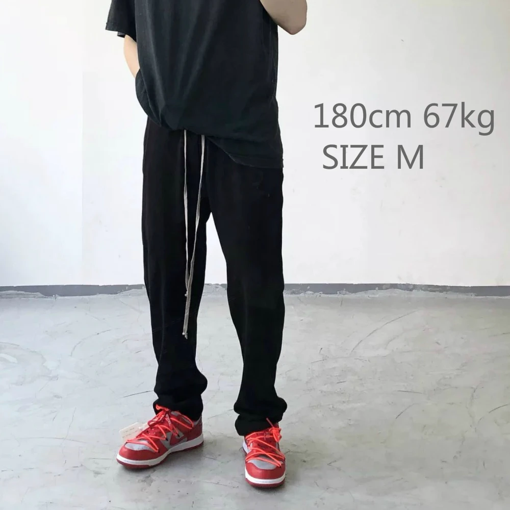 Best Quality Tan/Black Drawstring Sweatpants Relaxed fit Kanye Cotton Trousers Streetwear brown sweatpants