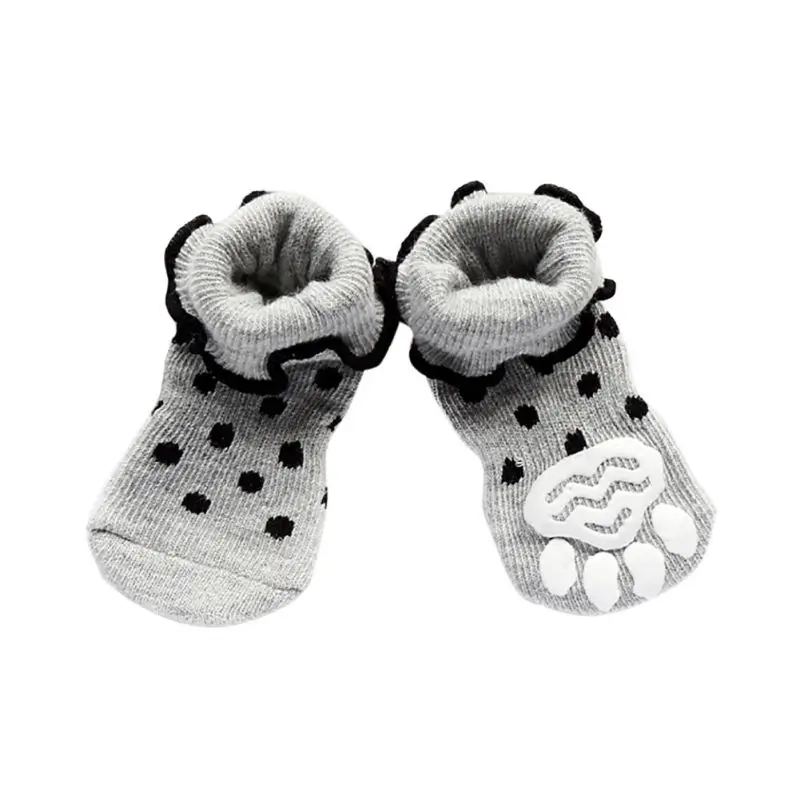 Носки для маленьких питомцев, щенков, собак, хлопковые нескользящие теплые носки для собак, обувь, SEP99