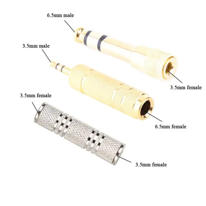 

6.5mm to 3.5mm / 3.5mm to 6.5mm / 3.5mm to 3.5mm Female Stereo Jack Plug Headphone Adapter