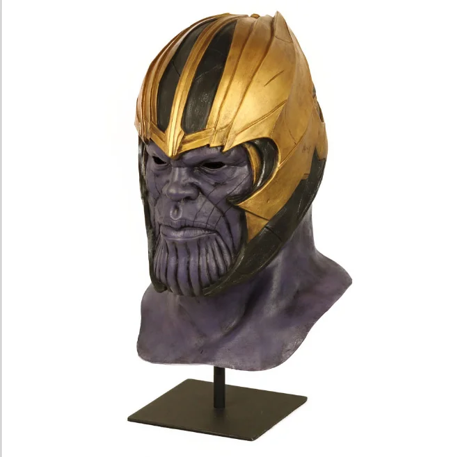 Мстители 4 эндигра маска Таноса шлем для косплея Marvel супергерой латексные маски Бесконечность гаунтлет Хэллоуин люкс реквизит - Цвет: Белый