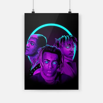 

RIP Juice Wrld XXXtentacion Lil Peep Poster Framed Canvas Wall Art Decor Living Room Home Decoration Wooden frame Painting