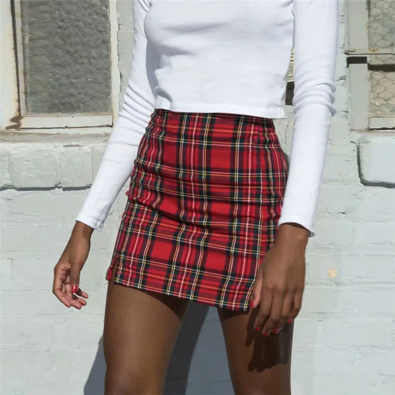 Юбка женская в клетку элегантная облегающая Клубная юбка-карандаш стиле