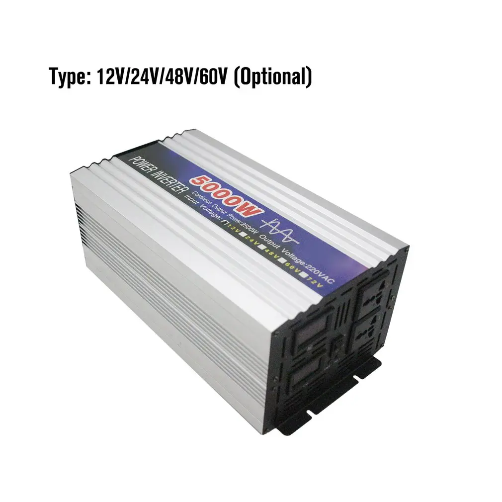 US $150.49 5000W Pure Sine Wave Intelligent String Inverter Dual Digital Display Power Inverter Car Converter Adapter with Dual Fan