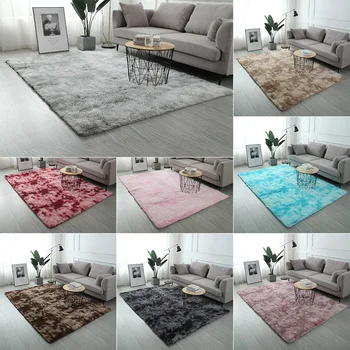 

New Gradient Carpet Long Fluff Bedroom Mat Plush Livingroom Pad Home Decor Ornament DNJ998