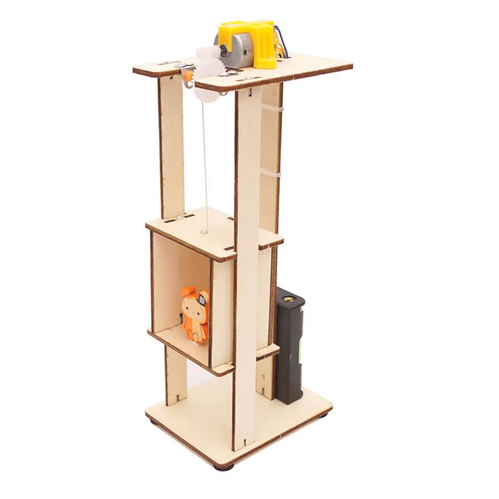  DIY Elevator Toy DIY Assemble Simulate Electric Lift Model Toys Science Experiment Teaching Tools