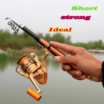 

Mini Fishing Rod Metal Reel Set Carbon Fiber 1.2m 1.5m 1.8m 2.1m Shore Rock Telescopic Pole Kids Women Travel Sea Carp Fish Tool