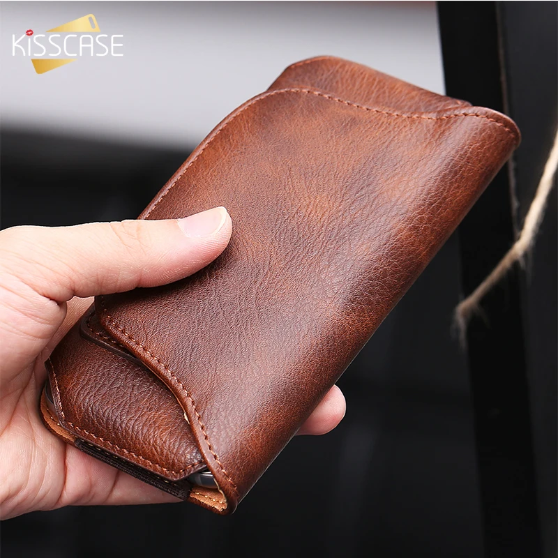 

KISSCASE Pouch Leather Belt Phone Cases for Samsung Galaxy A50 Redmi note7 8 Phone Cases Card Holder Bag For iPhone Xr X 7 11