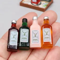 Mini bouteille de vin et de boisson pour Barbie, jouet Miniature, modèle de bouteille de vin et de liqueur pour maison de poupée 1/12, accessoire de cuisine pour enfants 