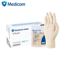 Medicom 35 пар/Box1114B одноразовые латексные перчатки Pockmark поверхностный порошок бесплатно стерилизованный тип исследования промышленные перчатки