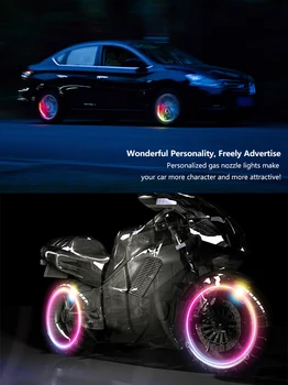 

2PCS Universal LED Wheel Valve Stem Cap Tire Motion Neon Light Lamp For Bike Bicycle Car Motorcycle high grade Car decoration