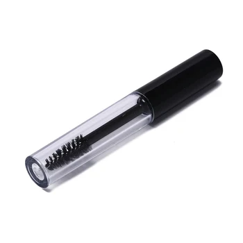 

5pcs/lot 10ml Plastic Clear Empty Mascara Tube vial/bottle/container With Black Cap For Eyelash Growth Medium Mascara