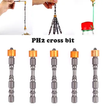 

Practical Screwdriver Batch 65mm Parts Magnetic Connection Post Drill Bit Socket Wrench Screwdriver Bit Portable 5pcs/1set