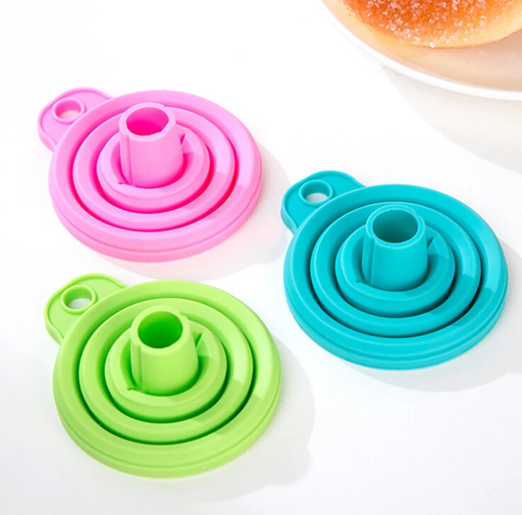 2 шт./лот силиконовый гель складываемый складной стиль Воронка Хоппер кухонная утварь Инструменты Аксессуары Гаджеты открытый