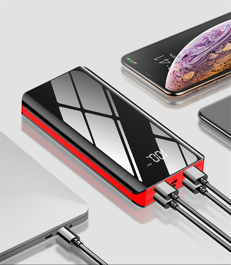 power bank Power Bank 30000mAh 4 USB Mobile Phone External Battery Fast Charge For iPhone 11 Xiaomi mi Poverbank Portable Charger PowerBank powerbank 30000