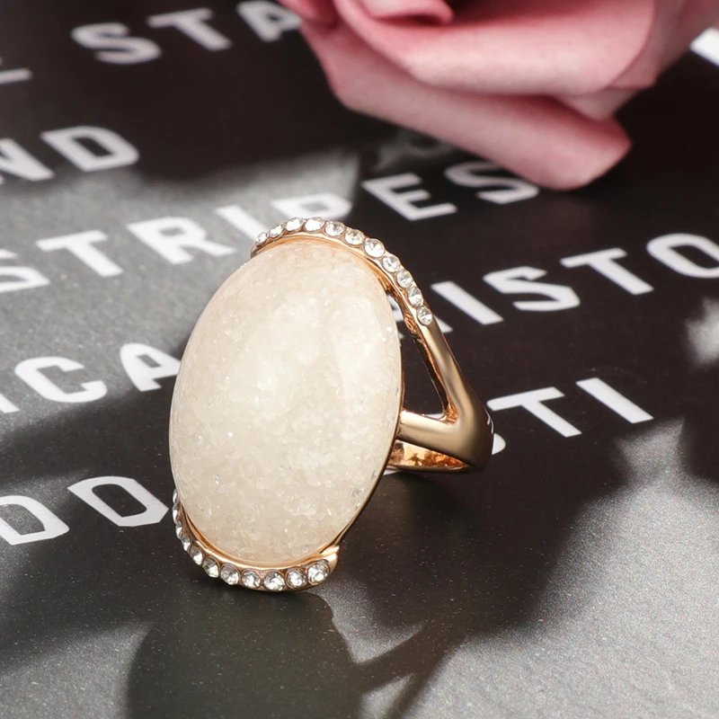 Kinel Горячее предложение розовое золото овальные кольца с синим камнем обручальные кольца для женщин последний Дизайн Винтажные Украшения