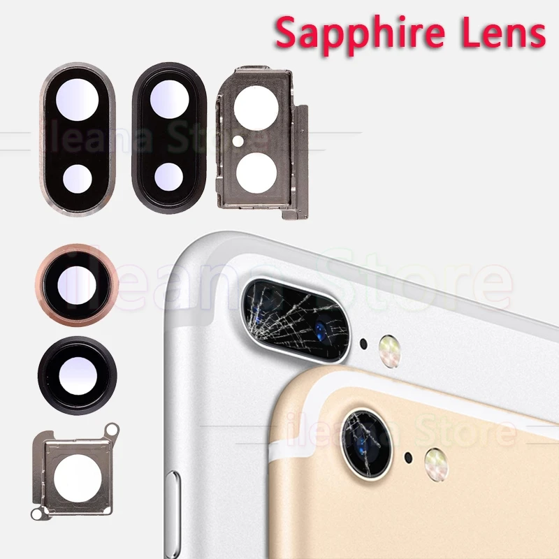 

Sapphire Crystal Back Rear Camera Glass Ring For iPhone 7 8 Plus Camera Lens Ring Cover Original Replacement