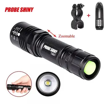 

5000LM Zoomable 3 Mode T6 LED Flashlight Waterproof Tactical Torch Light+Battery Charger+Bicycle Clip