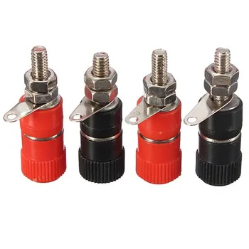 

4Pcs Speaker Amplifier Terminal Blocks Binding Socket Female Connector Electrical Tool For 4mm Banana Plug Black Red