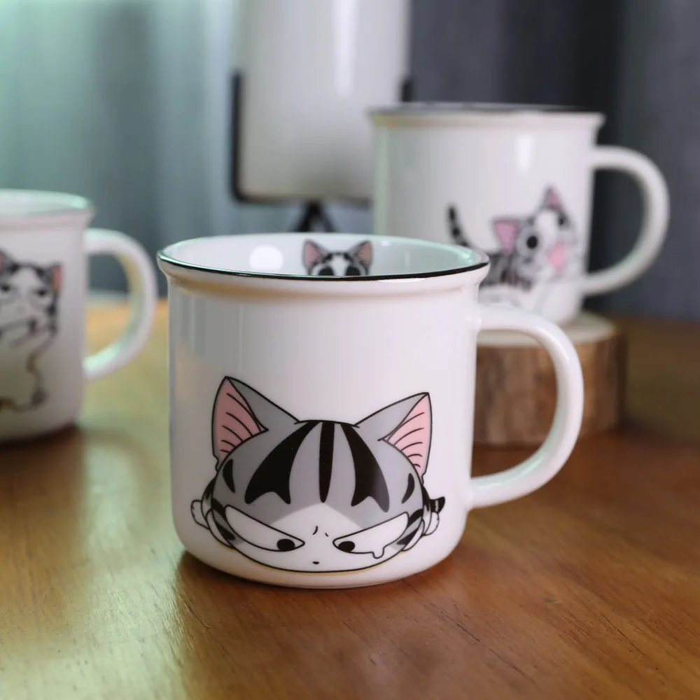 d Супер милый кот животное мультфильм кофейная чашка котенок молоко кружка креативные керамические чайные кружки керамическая кружка для завтрака Новинка хорошие подарки - Цвет: d