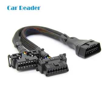 

3FT OBD2 Male to dual female elbow Extension Cable with 16pins available to connected