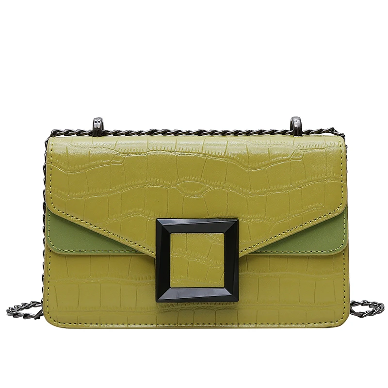 Роскошные брендовые сумки через плечо для женщин модная бархатная маленькая квадратная сумка со змеиным узором женские сумки на плечо с цепочкой сумка-мессенджер - Цвет: M1901-55-green