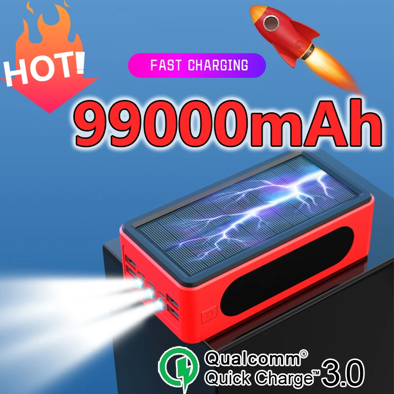 99000 мА/ч Wireless Power Bank портативный зарядное устройство большой емкости 4USB порт на